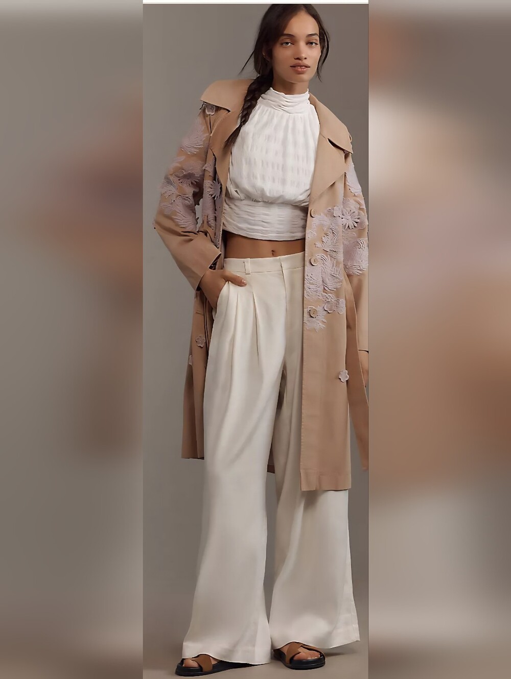Anthropologie Cutwork Trench Coat - Picture 4 of 7